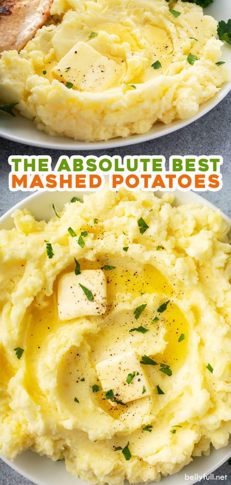 This is the best homemade mashed potatoes recipe! Using yukon gold potatoes, butter, milk, sour cream, and seasonings, you end up with a creamy, flavorful, easy side dish for any weeknight dinner! Best Homemade Mashed Potatoes, Homemade Mashed Potatoes Recipe, Vegetables Dinner, Health Lunch, Chicken Bread, Homemade Mashed Potatoes, Vegetables Food, Best Mashed Potatoes, Healthy Pasta