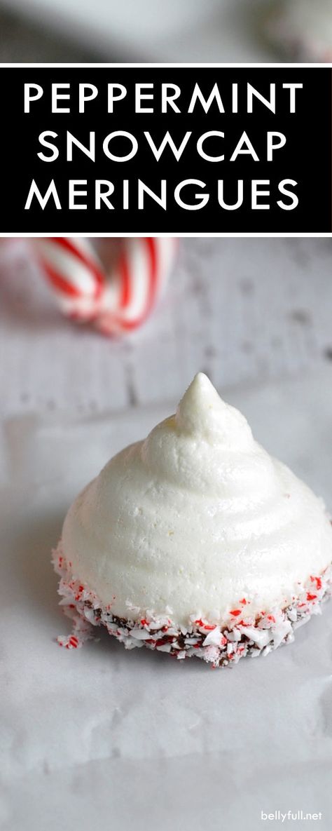 Cookies Dipped In Chocolate, Peppermint Meringues, Peppermint Treats, Meringue Cookie Recipe, Crushed Peppermint, Peppermint Candies, Meringue Recipe, Dipped In Chocolate, Meringue Cookies