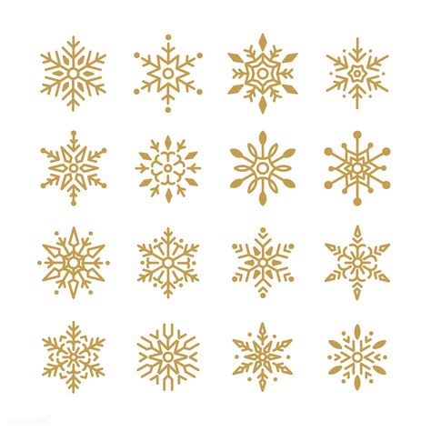 Set of Snowflakes Christmas design vector | free image by rawpixel.com Winter Nail Polish, Christmas Vector, Holiday Snowflakes, Snowflake Nails, Gold Snowflake, Christmas Graphics, Winter Nail Art, Golden Star, Christmas Star