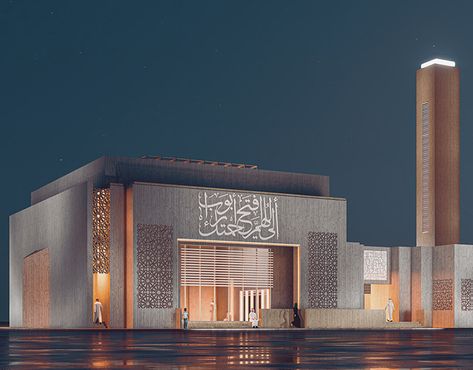 Saudi Mosque, Modern Mosque Design, Masjid Design, Modern Mosque, Mosque Design Islamic Architecture, Beautiful Mosque, Mosque Design, Revit Architecture, Mosque Architecture