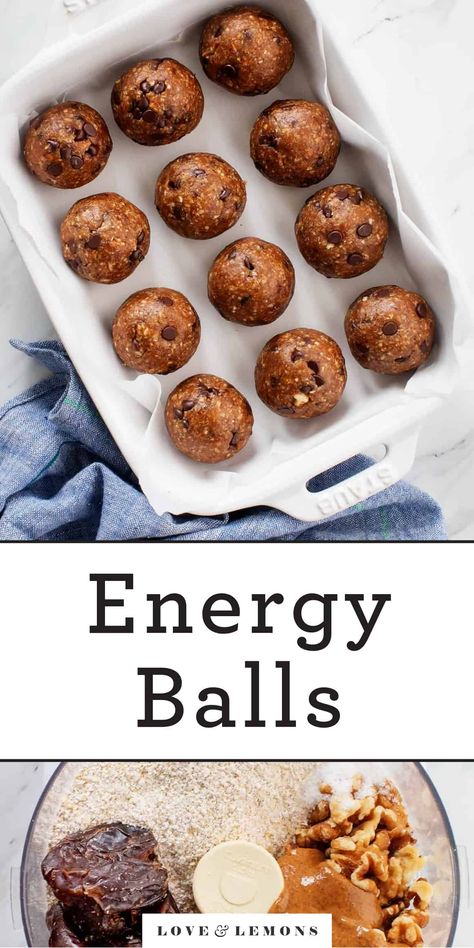 Date Energy Balls, Energy Bites Recipes, Quick Healthy Snacks, Energy Ball Recipe, Dairy Free Chocolate Chips, Simply Quinoa, Energy Balls, Healthy Energy, Energy Bites