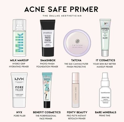 Acne Safe Primer, Acne Safe Makeup, Makeup Acne, Safe Makeup, Acne Makeup, Makeup Order, Simple Makeup Tips, Artist Tips, Makeup Artist Tips