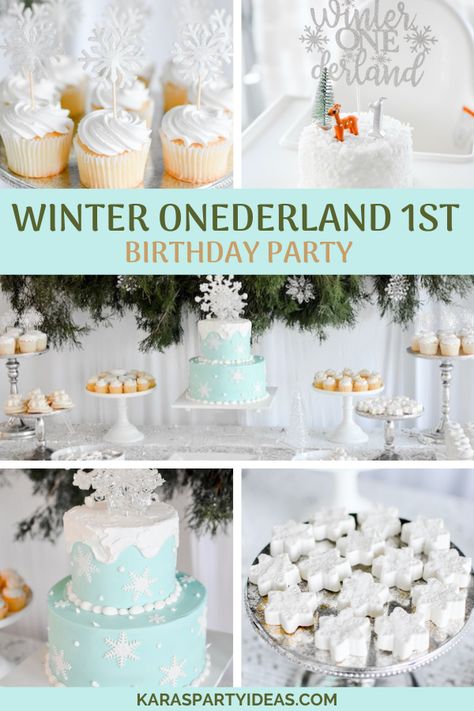 Winter Onederland First Birthday Decor, 1st Birthday Party Ideas December, Winter Onederland Cake Ideas, First Birthday Winter Onederland, Girl 1st Birthday Party Ideas Winter, Winter Birthday Party Ideas For Kids, Winter Onederland Food Ideas, 1st Birthday Party Ideas Winter, Winter Onederland Party Food