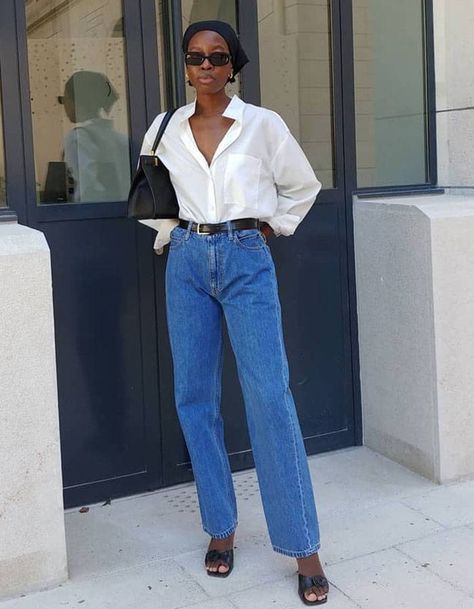 Button Shirt Outfit, Linen Shirt Outfit, Button Down Outfit, Shirt Outfits, White Button Down Shirt, Amazing Ideas, Fashion People, Casual Chic Outfit, Poplin Shirt