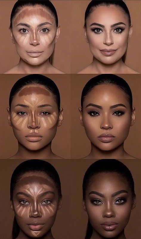 Dark Skin Makeup Tutorial, Face Contouring Makeup, Natural Make Up Looks, Beginners Eye Makeup, Simple Makeup Tips, Makeup For Black Skin, Makeup Artist Tips, Brown Skin Makeup, Face Makeup Tips