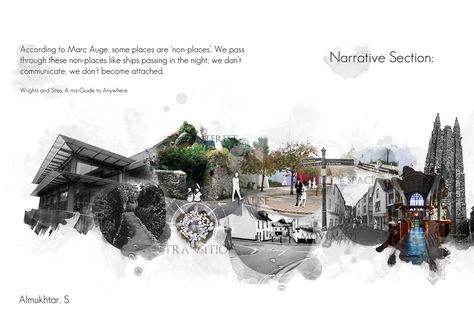 Narrative Section - Architecture Collage Portfolio D'architecture, Site Analysis Architecture, Collage Architecture, Collage Landscape, Architectural Presentation, Architecture Board, Architecture Collage, Architecture Graphics, Presentation Layout