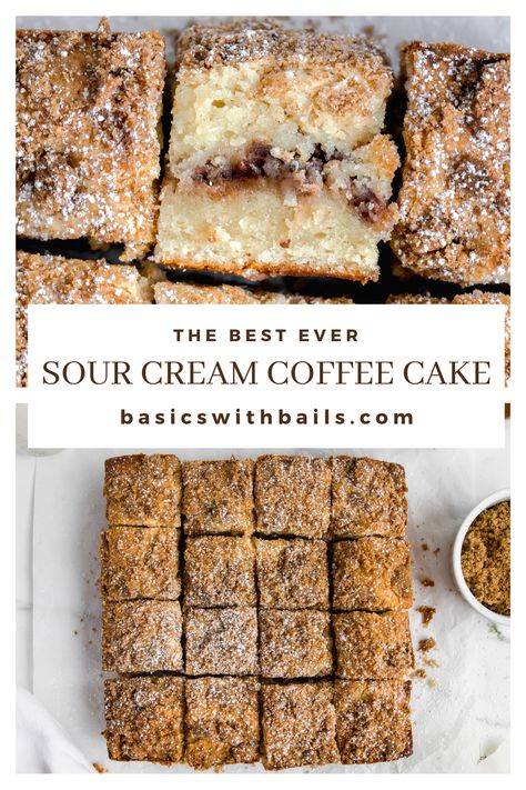 Sourcream Coffeecake, Sweet Brunch, Brunch Desserts, Cinnamon Streusel, Sour Cream Coffee Cake, Cinnamon Cake, Simple Dessert, Breakfast And Brunch, Breakfast Sweets