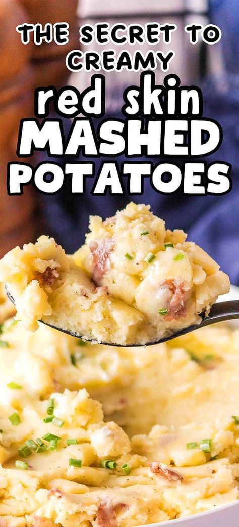 Mashed Potatoes With Skin, Gold Mashed Potatoes, Kfc Mashed Potatoes, Yukon Gold Mashed Potatoes, Red Skin Mashed Potatoes, Healthy Mashed Potatoes, Mashed Red Potatoes, Fried Chicken Dinner, Red Potato Recipes