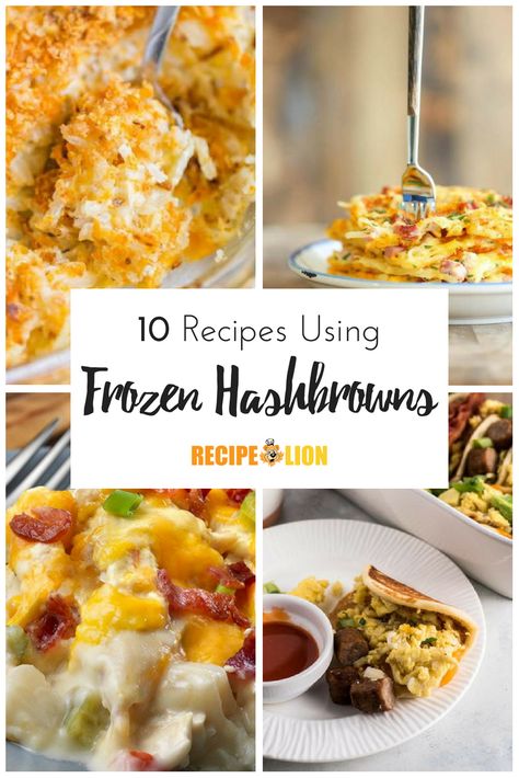 10 Recipes Using Frozen Hash Browns: These frozen hash brown dinners are incredibly easy. #recipes #hashbrowns Recipes With Frozen Shredded Hashbrowns, Ways To Use Frozen Hashbrowns, Recipes For Frozen Hashbrowns, What To Do With Frozen Hashbrowns, Things To Make With Hashbrowns, Hashbrown Lunch Ideas, Recipes With Frozen Hashbrowns Dinners, Hashbrown Sandwich Recipes, What To Do With Hashbrowns