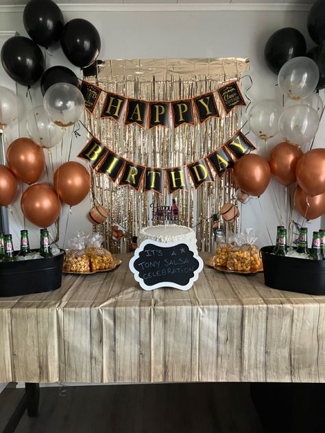 Beer and whisky themed birthday party. Whisky Themed Party, Whisky Themed Birthday Party, Beer Birthday Party Decorations, Beer Themed 40th Birthday Party, 40th Birthday Whiskey Theme, Whiskey Themed 40th Birthday Party, Whiskey Theme Party, Birthday Party Man, Cigars And Whiskey Party 30th Birthday