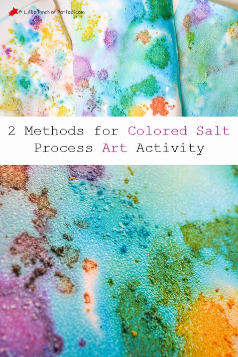 A Little Pinch of Perfect: Process Art: Colored Salt Painting For Kids-an easy way to create textured process art Process Art, Salt Painting For Kids, Colored Salt, Salt Art, Open Ended Art, Salt Painting, Food Art For Kids, Art Activity, Kindergarten Art