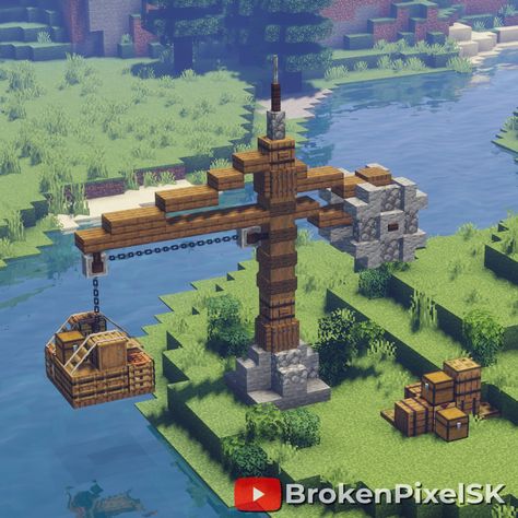 Minecraft Dig Site, Minecraft Desert Lighthouse, Medival Interior Minecraft, Useful Minecraft Survival Builds, Minecraft River Village, Minecraft Lumber Yard, Minecraft Industrial Build, Minecraft Town Ideas Buildings Aesthetic, Minecraft Midevil Building Ideas