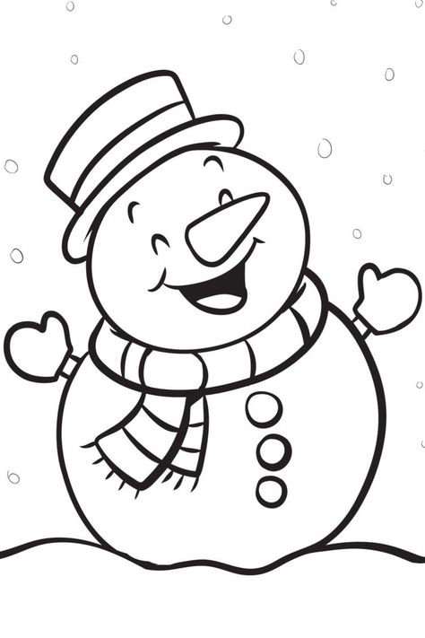 Winter Coloring Pages For Kids, Winter Coloring Pages, Kids Christmas Coloring Pages, Snowman Coloring Pages, Free Christmas Coloring Pages, Christmas Drawings, Christmas Coloring Sheets, Printable Christmas Coloring Pages, Coloring Sheets For Kids