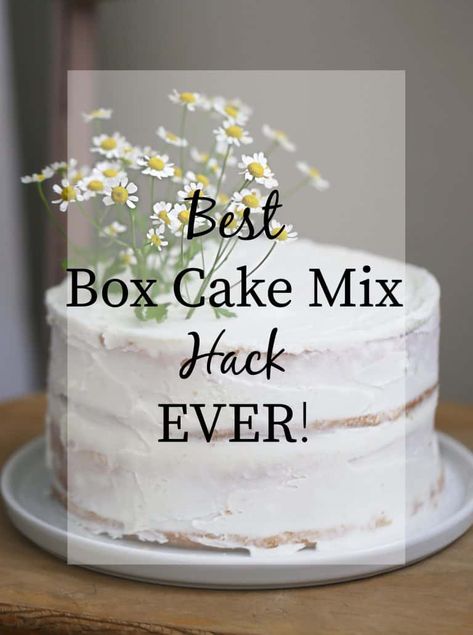 2 layer white cake | Created by Diane Bakery Box Cake Recipe, Best Cakes For Decorating, White Cake Mix Boxed Hacks, Bakery Cake From Boxed Cake, Cake Box Bakery Style, Bakery Cakes From Box How To Make, Vanilla Cake From Box Cake Mixes, Best Boxed Cake Mix Recipes, Cake Box Cake Recipes