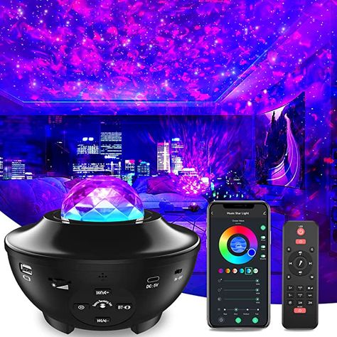 Galaxy Projector Star Projector for Bedroom, Starry Night Light Projector for Kids, Large Coverage Star Projector for Ceiling, Built in Bluetooth/Music Speaker/Timer, Ideal Gift for Christmas Decor - - Amazon.com Ceiling Projector, Star Projector Light, Starry Night Light, Music Speaker, Galaxy Projector, Starry Lights, Galaxy Lights, Star Night Light, Light Projector