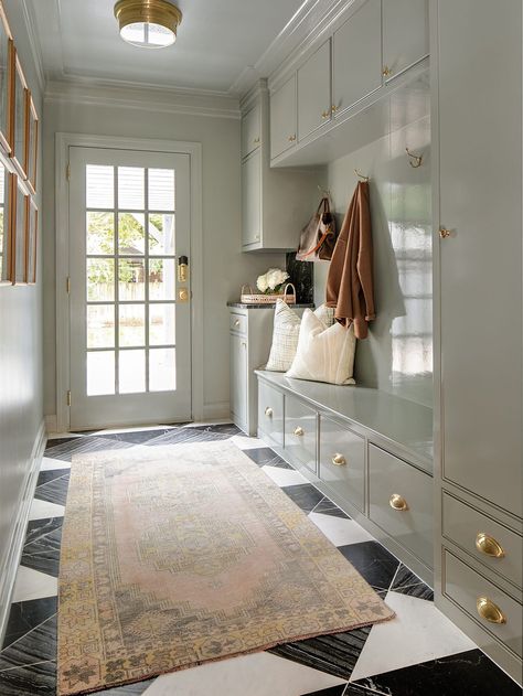 Armoire Entree, Lacquered Walls, Blue Gray Paint, Tudor Style Homes, Mudroom Design, Farrow And Ball Paint, Dekorasi Kamar Tidur, Grey Paint Colors, Tudor Style