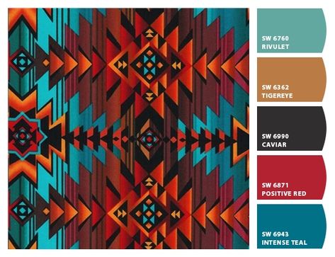 Native American Colors Scheme, Rv Color Palette, Southwest Blue Paint Colors, Western Color Palette Southwestern Style, Navajo Color Palette, Western Home Color Scheme, Western Colour Palette, Turquoise Color Palette Colour Schemes, Cowboy Color Palette