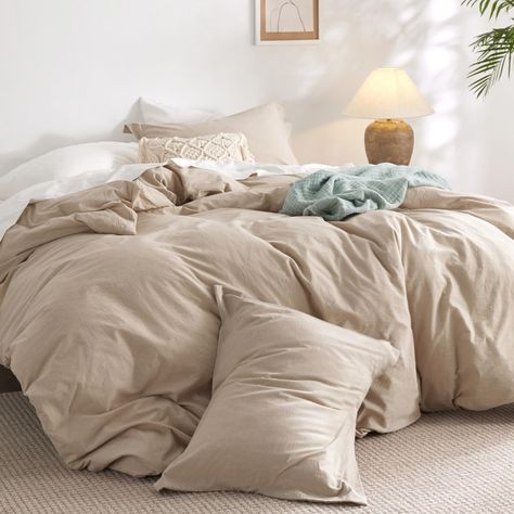 PRICES MAY VARY. Extra Cozy: The 100% cotton outer cover on this comforter set provides exceptional breathability and moisture-wicking properties, ensuring maximum coziness night after night. Ultra Soft: This comforter is prewashed in manufacturing, and filled with extra-fine polyester microfiber to achieve an exquisite softness that's gentle on the skin, delivering all-year-round comfort. Natural Wrinkle: This comforter features a stylish, natural wrinkle that can effortlessly complement any in Simple Duvet Cover, Cama Queen Size, 100 Cotton Duvet Covers, King Size Duvet Covers, King Size Duvet, Full Duvet Cover, Cama Queen, Quilted Duvet Cover, King Comforter Sets