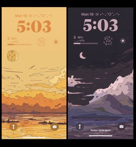 Twitter Boarder Aesthetic, Sun And Moon Phone Theme, Aesthetic Matching Wallpaper Couple, Sun And Moon Couple Wallpaper, Match Phone Wallpaper, Matching Pfps Sun And Moon, Wallpaper With Matching Widgets, Moon And Sun Matching Wallpaper, Wallpaper Aesthetic With Widgets