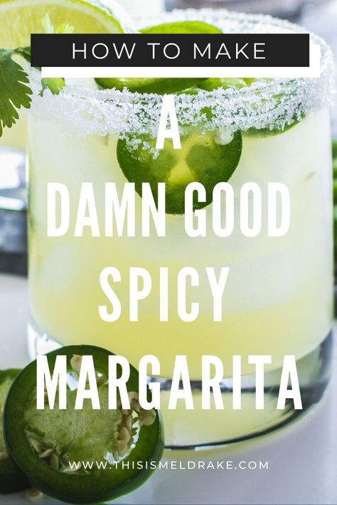 Easy Spicy Margarita, Spicy Margarita Recipe, Limoncello Cocktails, Margarita On The Rocks, Jalapeno Margarita, Mango Margarita, Watermelon Margarita, Spicy Margarita, Skinnytaste Recipes