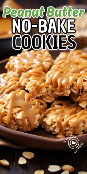 Easy Peanut Butter No-Bake Cookies Bacon Pie Recipe, Homemade Peanut Butter Cookies, Soft Gingerbread Cookies, Peanut Butter Oats, Peanut Butter No Bake, Peanut Butter Oatmeal Cookies, Chocolate Peanut Butter Cookies, Oat Cookies, Chocolate Cookie Recipes