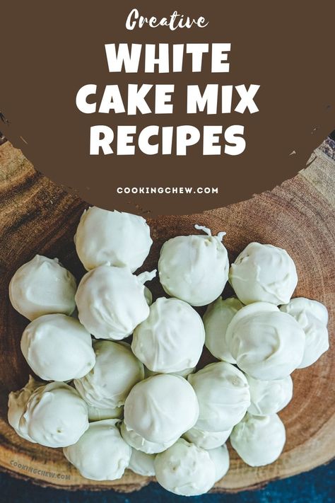 White Cake Mix Recipes Boxed Bundt, Classic White Cake Mix Ideas, White Cake Mix Dump Recipes, Vanilla Cake Mix Recipes Boxes Instant Pudding, What To Do With White Box Cake, White Cake Mix Hacks, White Cake Box Mix Ideas, Doctored Vanilla Cake Mix Recipes, White Cake Mix Add Ins