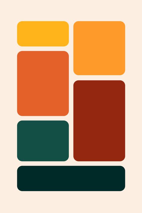 Save this vribrant autumn and Halloween color combo.

Embrace the warmth of autumn with this stunning color palette! 🍂 From a rich red to cozy orange, this autumn color combination is perfect for home decor, fashion, or any project that needs a touch of fall aesthetic. Let this fall color combo inspire your creativity!

Franzi Speer | Graphic Design | Pattern Design | Mockups Teal Yellow Red Color Palette, Red Orange And Blue Color Palette, Color Combos With Orange, Cozy Pallete Color, Cozy Fall Color Palette, Red And Teal Color Palette, Modern Fall Color Palette, Red Blue Green Yellow Color Palette, Ice Cream Shop Color Palette