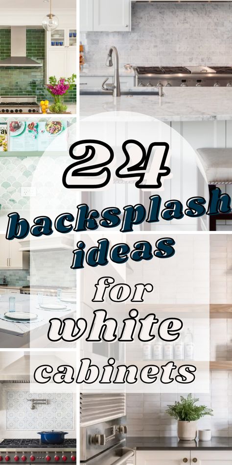 Kitchen Cabinets And Backsplash, Backsplash Kitchen White Cabinets, Backsplash For White Cabinets, Backsplash Trends, Backsplash With White Cabinets, Kitchen Backsplash Trends, Kitchen Design Countertops, Home Inspo Living Room, Unique Kitchen Backsplash