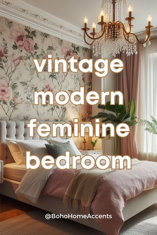 How to Create Your Dream Modern Vintage Feminine Bedroom – Boho Home Accents, LLC French Bohemian Bedroom, Feminine Neutral Bedroom, Feminine Vintage Aesthetic, Soft Romantic Bedroom, Vintage Glamour Aesthetic Bedroom, Bedroom Ideas Feminine, Girly Adult Bedroom, Feminine Bedroom Romantic, Vintage Feminine Bedroom