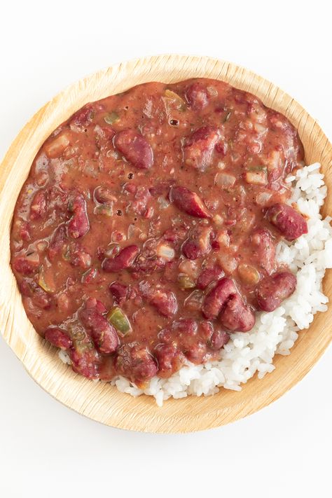 Vegan Red Beans and Rice Red Beans Recipe Vegan, Meatless Red Beans And Rice Recipe, Red Beans And Rice No Meat, Vegan Beans And Rice, Red Beans And Rice Recipe Vegan, Vegan Red Beans And Rice, Vegan Red Beans, Vegan Bean Recipes, Vegan Cajun