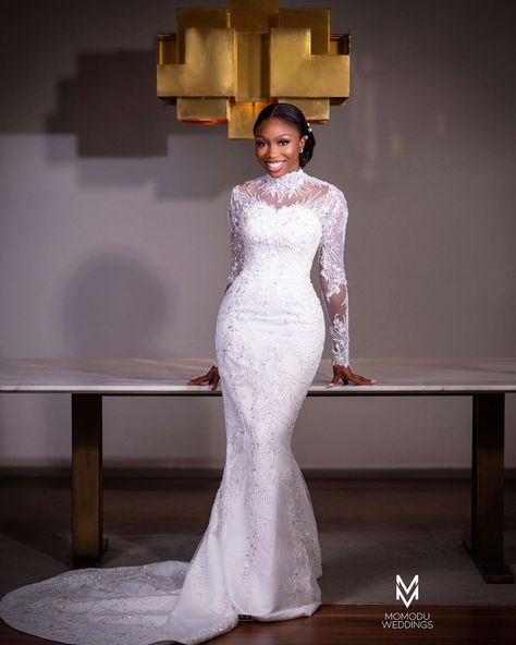 Neche ❤️ Bride: @__neche Wedding Dress and Veil: @elizabethandlacebridal Wedding Planner: @thecashmereevents_ Makeup Artist:… | Instagram Dress For Court Wedding, Nigerian Wedding Dresses, Modest Wedding Dresses Ball Gown, Latest Wedding Gowns, Wedding Dress And Veil, Floral Maxi Dresses, Bridal Dresses Vintage, Plain Wedding Dress, Simple Wedding Gowns