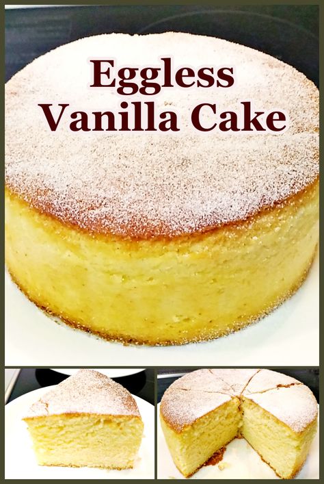 Cake Without Egg, Eggless Vanilla Cake Recipe, Easy To Make Cake, Cake Recipes Without Eggs, Easy Vanilla Cake, Egg Free Cakes, Egg Free Baking, Easy Vanilla Cake Recipe, Eggless Cake Recipe