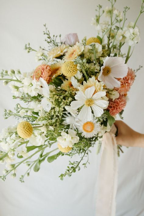 a continuation of shots from the spring pastels bridal bouquet shoot by katieswensonphoto. 

a gorgeous & colorful palette of spring pastels & textures - a loose, wildflower aesthetic for the artful bride. Colorful Wildflowers Wedding, Wildflower Style Bouquet, Wildflower Bouquet Bride, Pastel Fall Wedding Flowers, White Flowers With Pops Of Color, Apple Blossom Bouquet, Wildflower Spring Bouquet, Summer Flowers Wedding Bouquet, Tulip Wildflower Bouquet