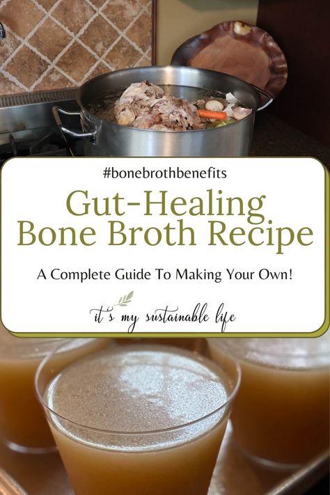 Learning how to make bone broth may be one of the most economical, nutritious, and wholesome foods anyone can make in their own kitchen. Rich in nutrition and deep in flavor, bone broth has benefits far beyond creating the foundation for soups, stews, & sauces. | It's My Sustainable Life @itsmysustainablelife #bonebroth #bonebrothrecipe #bonebrothrecipechicken #bonebrothbenefits #howtomakebonebroth #itsmysustainablelife Bone Broth Recipes, Kitchen Rich, Homesteading Inspiration, Chicken Bone Broth Recipe, Homestead Cooking, Bone Broth Benefits, Broth Diet, Bone Broth Diet, Making Bone Broth