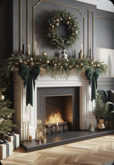 How To Decorate A Fireplace Mantel, Decorate A Fireplace, Elegant Wreaths, Cozy Lights, Elegant Ornaments, Colorful Ornaments, Unique Themes, Festive Centerpieces, White Fairy