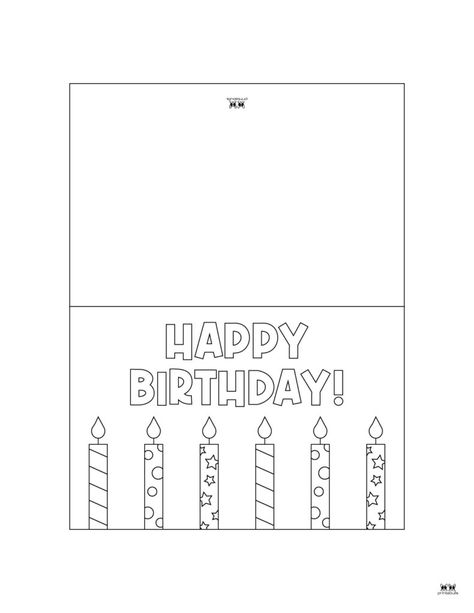 Free Printable Birthday Cards For Grandma, Coloring Birthday Cards Printable, Birthday Card Ideas Printable, Birthday Cards Free Printable, Happy Birthday Coloring Card, Birthday Free Printables, Foldable Birthday Cards Free Printable, Birthday Printables Free, Birthday Cards To Print Free Printables