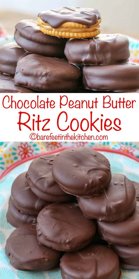 Chocolate Peanut Butter Ritz Cookies Pb Sandwich, Sweet Mithai, Ritz Cookies, Ritz Cracker Recipes, Cracker Cookies, Peanut Butter No Bake, Cookies Easy, Indian Dessert, Cracker Recipes