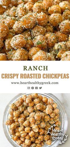 Crispy Roasted Chickpeas - Heart Healthy Greek Crispy Roasted Chickpeas, Chickpea Recipes, Roasted Chickpeas, Heart Healthy Recipes, Healthy Meal Prep, Healthy Snacks Recipes, Chickpeas, Heart Healthy, Healthy Lunch