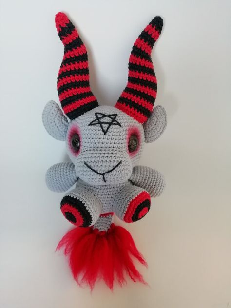 Black Phillip Plush Krampus Devil Plush Sabbatic Black | Etsy Baphomet Plush, Creepy Stuffed Animals, Black Phillip, Black Goat, Horror Gifts, Diy Gifts For Him, Sewing Stuffed Animals, Witchy Decor, Fun Crochet Projects