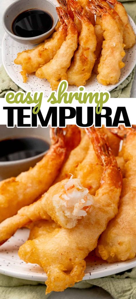 Super easy, succulent Shrimp Tempura fried in a light, airy batter for a crispy crunch that’s simply irresistible! Chinese Fried Shrimp Batter, Tempura Fried Shrimp, Asian Fried Shrimp, Shrimp Tray Ideas, Tempura Shrimp Recipe, Fried Sushi Rolls, Battered Shrimp Recipes, Fried Shrimp Batter, Shrimp Tempura Recipe