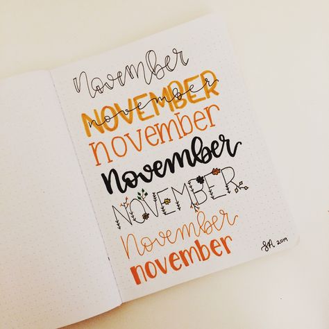 November🍁🍂 November Theme Calendar, November Calander Doodles, Cute Ways To Write November, Calendar Font Ideas, Calendar Writing Ideas, November Header Ideas, November Font Hand Lettering, November Word Art, November Calligraphy Hand Lettering