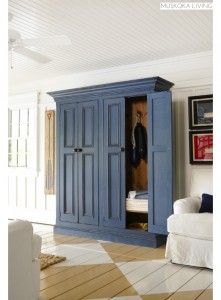 Coat Closet Armoire, Hallway Coat Closet, Coat Closet Storage, Small Closet Shelving, Coat Closet Ideas, Closet Armoire, Closet Furniture, Painted Closet, Bedroom Closet Doors