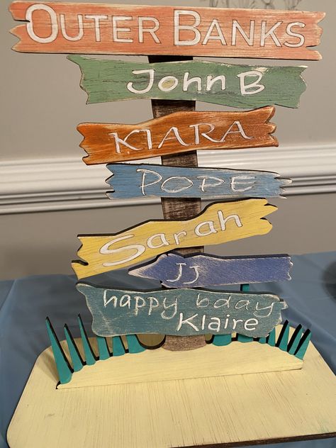 Outer Banks Party Decorations, Obx Themed Birthday Party, Outer Banks Birthday Party Decorations, Outerbanks Party Ideas, Outerbanks Birthday Theme, Bank Cake Ideas, Outer Banks Themed Birthday Party, Outer Banks Birthday Party Ideas, Outer Banks Birthday Cake