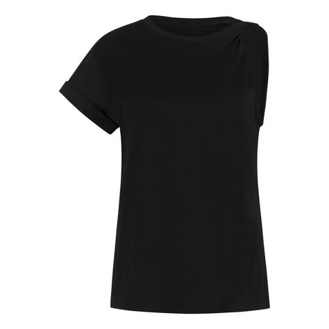 Casual with a twist—our comfy top subverts expectations with a unique twisted design, lending it a modern look. Style yours up or down depending on the occasion. Features: T-shirt with a twisted shoulder detail. 100% Handmade. MATERIALS & CARE:  Content: 100% Cotton Care: Machine wash on cold (30ºC) with a mild detergent.