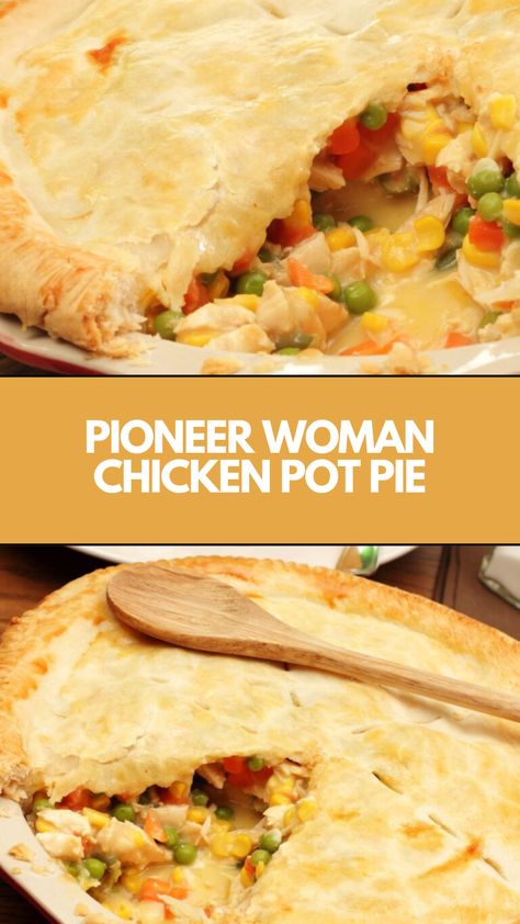 This easy Pioneer Woman Chicken Pot Pie is a creamy, comforting dish perfect for a quick weeknight meal. Made with tender chicken, fresh vegetables, and a flaky pie crust, it’s simple to prepare using ingredients you likely already have at home. Customize it with turkey or chicken and enjoy a hearty dinner in no time! Rachael Ray Chicken Pot Pie, Chicken Pot Pie Casserole Natashas Kitchen, Chicken Pot Pie Recipe With Homemade Crust, Chicken Pot Pie Using Pie Crust, Chicken Pot Pie Recipe No Peas, Natasha Chicken Pot Pie, Double Crust Pot Pie, Trisha Yearwood Chicken Pot Pie, Recipes For Chicken Pot Pie