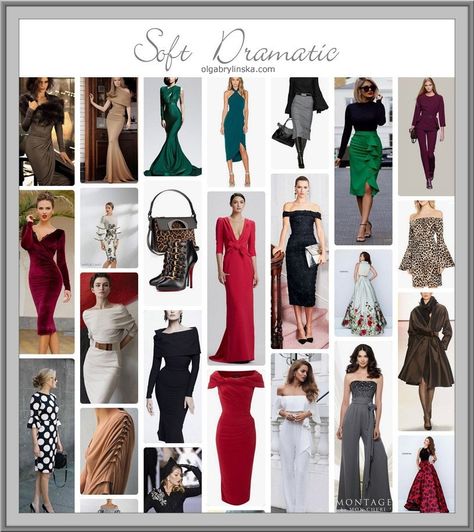 Soft Dramatic – Olga Brylińska Image Consultant Dramatic Kibbe Style, Dramatic Clothes, Soft Dramatic Style, Personal Style Types, Soft Dramatic Kibbe, Kibbe Soft Dramatic, Kibbe Style, Deep Autumn Color Palette, Kibbe Types