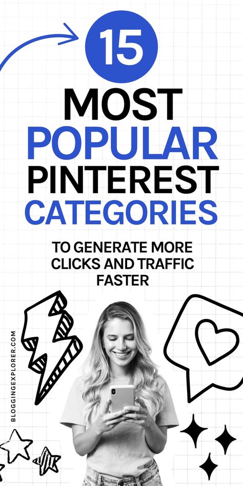 Discover the most popular Pinterest categories and interests in this Pinterest marketing guide to create content that users are already searching for on Pintrest. Use these insights for Pinterest keyword research and Pinterest SEO to optimize your entire Pinterest profile and boards and grow your website and blog traffic faster. Save this for later! Pinterest Design Ideas, Most Searched Topics On Pinterest, Things To Search On Pinterest, Pinterest Predicts 2025, Social Media Automation, Best Seo Tools, Learn Pinterest, Hair Styles For Women, Pinterest Categories