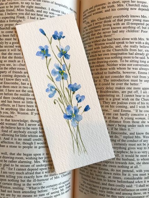 Watercolour Bookmarks Flower, Cute Watercolour Bookmark, Floral Watercolor Bookmark, Watercolor Flower Bookmark, Book Mark Watercolor, Watercolor Bookmarks Ideas Aesthetic, Random Cute Drawings, Book Marks Watercolor, Easy Watercolor Bookmark Ideas