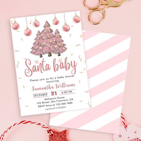 Are you planning a baby shower for a December baby? Get inspired with these festive and creative ideas for a winter-themed celebration that will be a special and memorable occasion for the mom-to-be and her little one on the way. December Baby Shower Ideas, Pink Christmas Trees, Holiday Baby Shower, December Baby, Baby Theme, Sprinkle Baby Shower, Christmas Tree And Santa, Pink Winter, Christmas Baby Shower