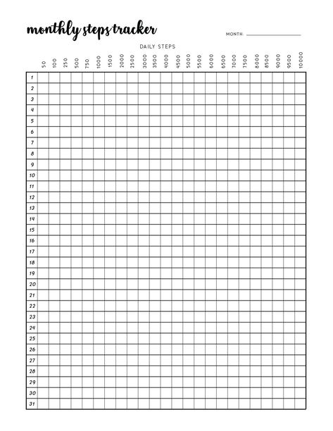 This free printable monthly steps tracker template is perfect for your planner or bullet journal. Use this step tracker printable to track your progress over the month! #monthlystepstrackertemplate #printablestepstracker #stepstrackerprintablefree #stepstrackerbulletjournal #freeplannerprintables #freebulletjournalprintables #bulletjournalideas Dot Journal Template, Monthly Tracker Template, Monthly Journal Template, Book Progress Tracker, Free Printable Step Tracker, Steps Journal Tracker, Daily Steps Tracker, Vitamin Tracker Printable Free, Bujo Steps Tracker